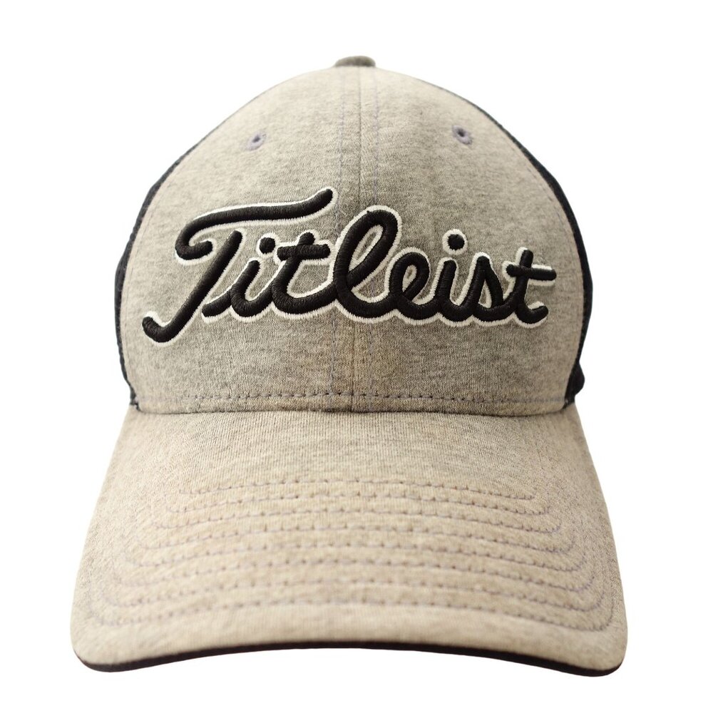 Embroidered Titleist Cream and Black Strapback Golf‎ Hat Cap